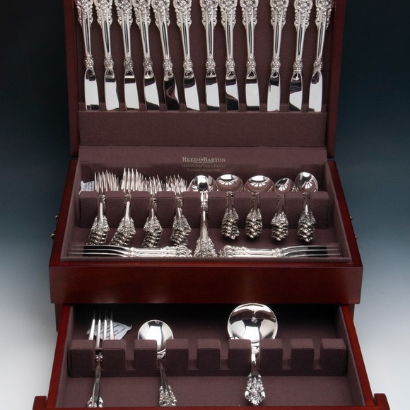 Wallace Grande Baroque .925 Table Setting Other - Wallace Grande Baroque Sterling 79 Piece Set